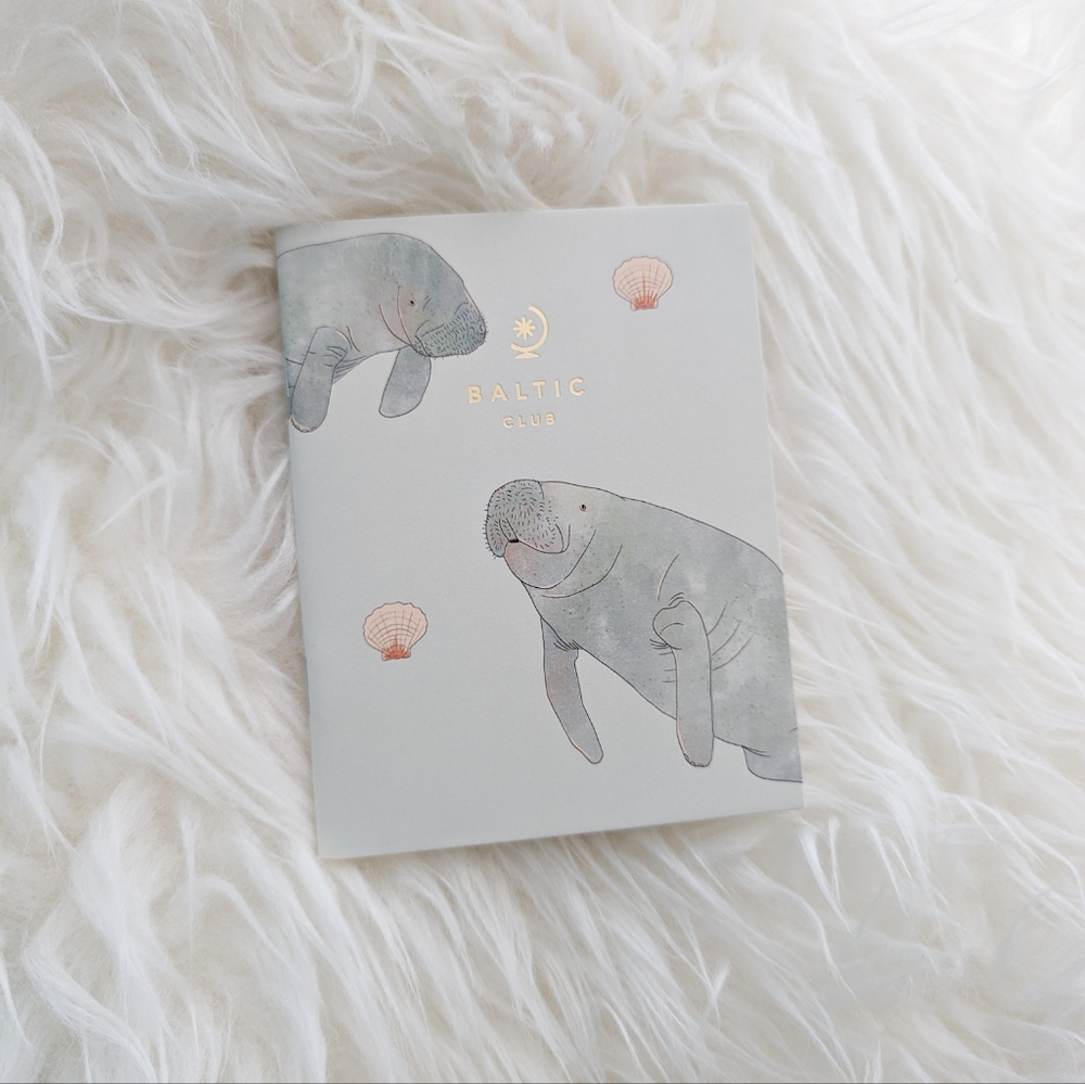 Baltic Club Manatee Small Pocket Notebook Travel Journal Blank Pages